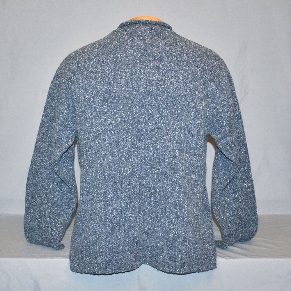 Vintage Ocean Pacific Sweater Size XL Blue & White Knit Roll Neck Pullover - Picture 2 of 12